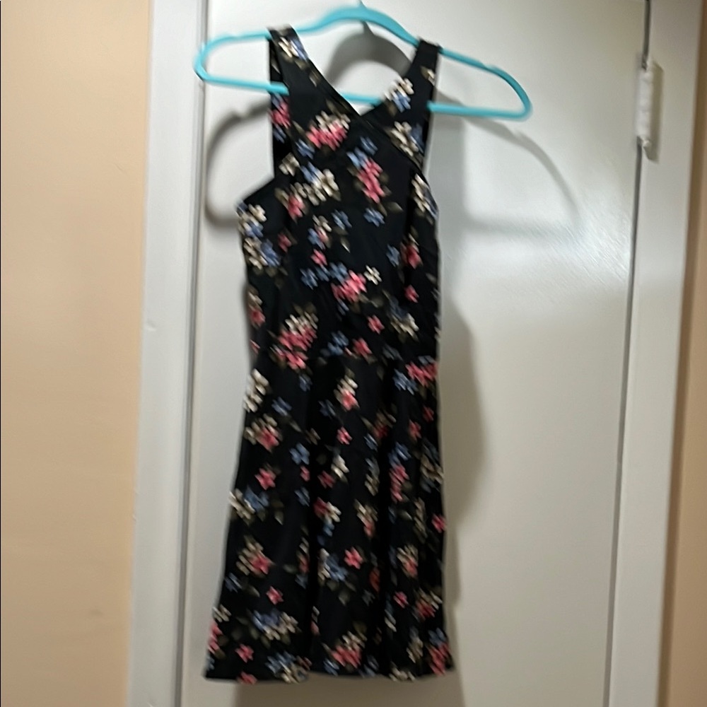 Hollister Black Floral Mini Dress